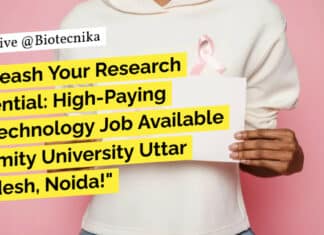 Amity University Noida JRF Job Opening - Life Sciences Apply