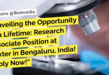 Biochemistry Research Associate Position at Baxter! Apply Now!