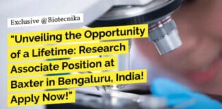 Biochemistry Research Associate Position at Baxter! Apply Now!