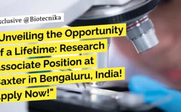 Biochemistry Research Associate Position at Baxter! Apply Now!