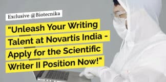 Scientific Writer Position at Novartis - Life Sciences Eligible