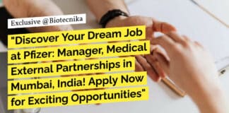 Pfizer Life Science Vacancies - Apply For the Manager Role