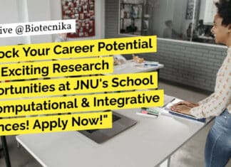JNU Research Project Positions For Bioinformatics, Computational Biology, Life Sciences - Apply Now
