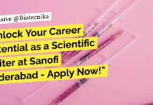 Scientific Writer at Sanofi - Life Sciences Apply Online