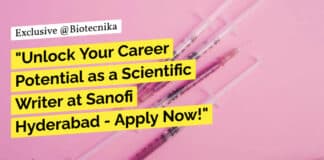 Scientific Writer at Sanofi - Life Sciences Apply Online