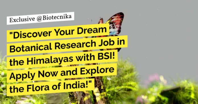 Government Botany Job Openings - Apply @ Botanical Survey of India