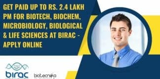 BIRAC Jobs Microbiology