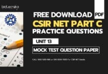 CSIR NET Life Science PART C