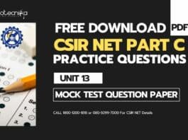 CSIR NET Life Science PART C