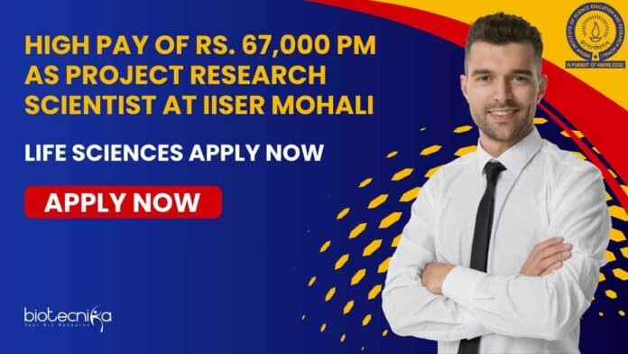 IISER Mohali Research Project Vacancy