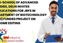 TERI-School of Advanced Studies Invites Applications For JRF's in DBT Funded Project New