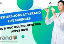 Freshers Jobs at Strand Life Sciences