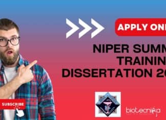 NIPER Summer Training & Dissertation 2024