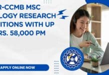 CSIR-CCMB MSc Biology Research Positions