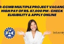 CSIR-CCMB Project Vacancies 2024