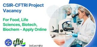 CSIR-CFTRI Project Vacancy Food Sciences