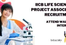 IICB Life Sciences Project Associate Recruitment