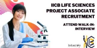 IICB Life Sciences Project Associate Recruitment