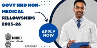 Govt HRD Non-Medical Fellowships 2025-26