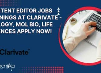 Content Editor Jobs Openings at Clarivate