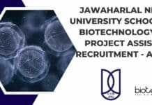 JNU BSc Biotechnology Project Assistant Job