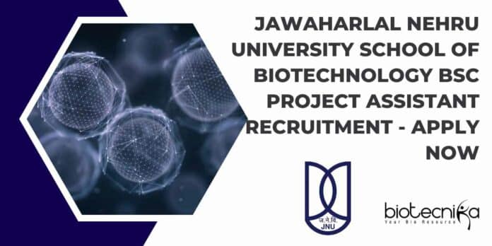 JNU BSc Biotechnology Project Assistant Job