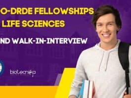DRDO-DRDE Fellowships For Life Sciences