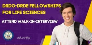 DRDO-DRDE Fellowships For Life Sciences