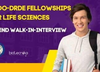 DRDO-DRDE Fellowships For Life Sciences