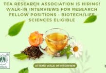 Tea Research Association Hiring