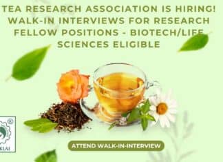 Tea Research Association Hiring