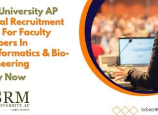 SRM University AP Special Recruitment Drive For Faculty Members In Bioinformatics & Bio-Engineering, Apply Now SRM University AP Special Recruitment