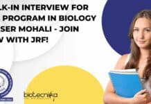 IISER Mohali PhD Program Walk-In-Interviews