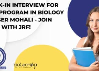 IISER Mohali PhD Program Walk-In-Interviews