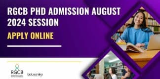 RGCB PhD Admission August 2024 Session