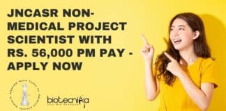 JNCASR Non-Medical Project Scientist