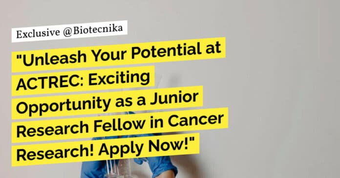 ACTREC Project Recruitment Life Sciences