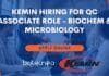 Kemin Hiring For QC Associate Role – Biochem & Microbiology Apply Online Kemin QC Associate Job