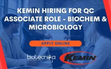 Kemin Hiring For QC Associate Role – Biochem & Microbiology Apply Online Kemin QC Associate Job