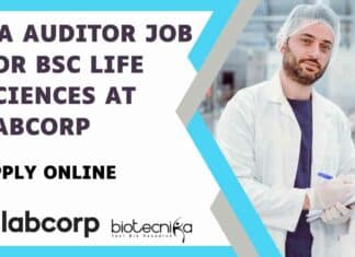 QA Auditor Job For BSc Life Sciences at Labcorp – Apply Online Labcorp QA Job Opening