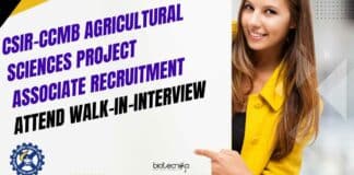 CCMB Agricultural Sciences Project Associate