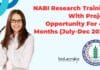 NABI Research Training With Project Opportunity For 4-6 Months (July-Dec 2024) NABI Project Training 2024