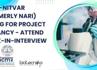 ICMR-NITVAR Project Job Opening For Mol Bio