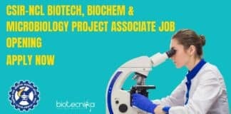 CSIR-NCL Biotech Project Vacancy Available