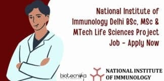 NII Delhi Life Science Vacancy For