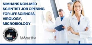 NIMHANS Non-Med Scientist Job Opening