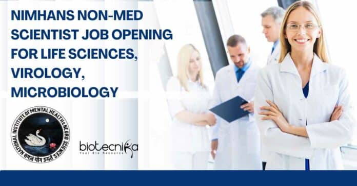 NIMHANS Non-Med Scientist Job Opening