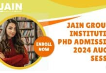 Jain University PhD Admissions 2024