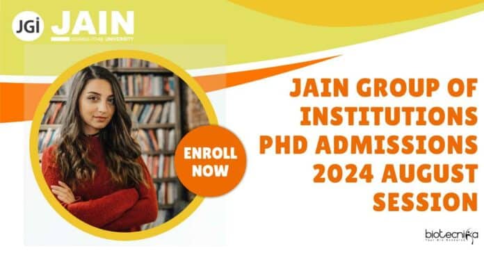 Jain University PhD Admissions 2024