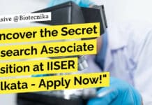 IISER Kolkata PhD Biology Research Job Opening - Applications Invited
